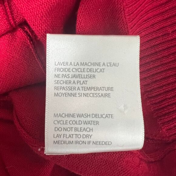 Tribal Mock Neck Pullover Red Long Sleeve Sweater Women's Size Medium - Picture 9 of 11